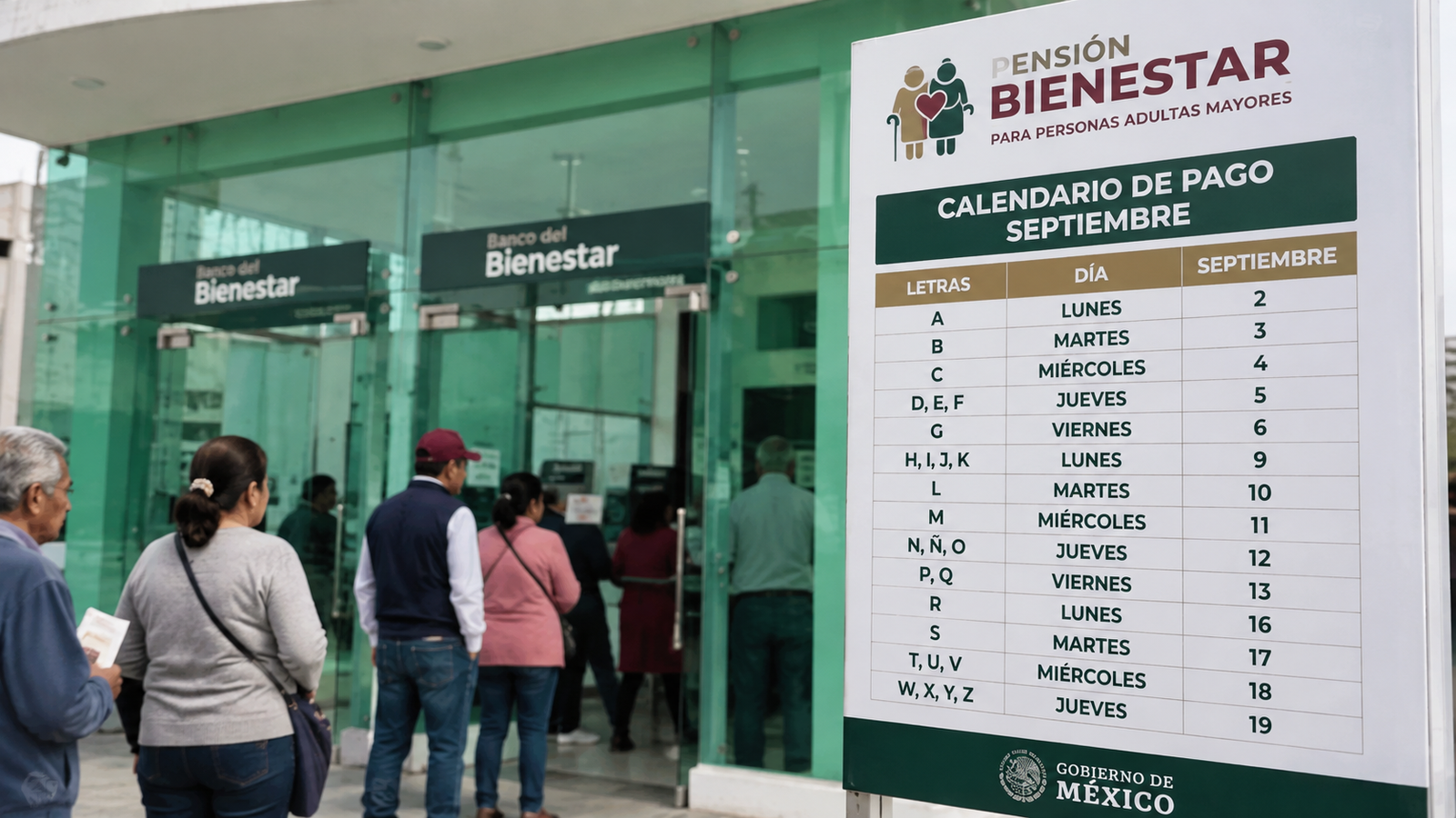 ¿Qué día cobras en septiembre? Calendario oficial de la Pensión Bienestar por apellido